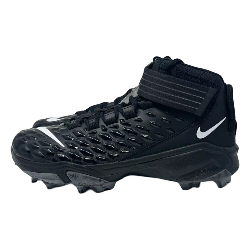 Size 14.5 Nike Force Savage Pro 2 Shark P Black Football Cleats Men's BV5448-001